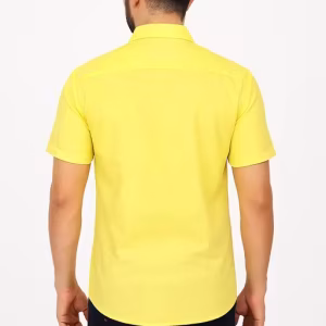Yellow Khadi Cotton Half Sleeve Shirt for Men – Regular Fit | Spread Collar & Chest Pocket | Office & Everyday Wear