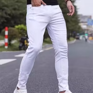 UrbanTraders Men’s Solid White Denim Jeans | Stylish Slim Fit Trending Jeans for Men