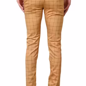 Men’s Checked Cotton Blend Trousers | Casual & Smart Slim Fit Pants