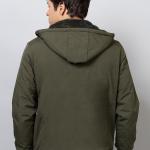 Men’s Cotton-Blend Colorblock Hooded Winter Jacket – Lightweight & Casual Wear